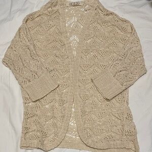๐Pink Rose Beige Open-Knit Cardigan